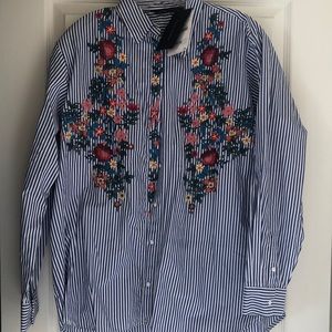 Zara embroidered shirt NEW WITH TAGS!!